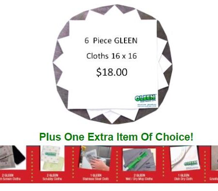 Labor Day Sale 6 GLEEN Cloths Plus One Free Item